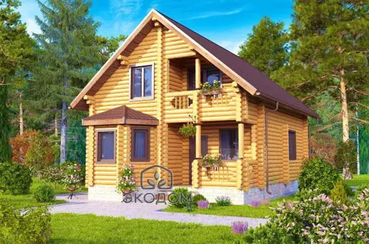 Изображение проекта Экодом 170 — Оцилиндрованное бревно